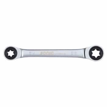 Double TX-E ratchet ring wrench E14xE18