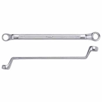 Double ring spanner, deep bent 75° 12x13