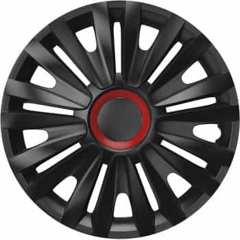 4-Piece Hubcaps Royal Red Ring Black 14 inch