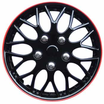 4-Piece Hubcaps Missouri 13-inch black / red border