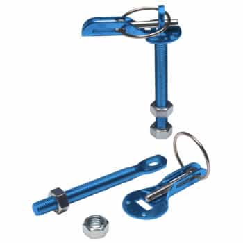 Set of universal motor hooks / pins - blue aluminum