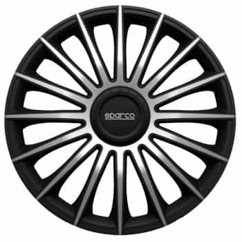4-Piece Sparco Hubcaps Treviso 14-inch black / silver