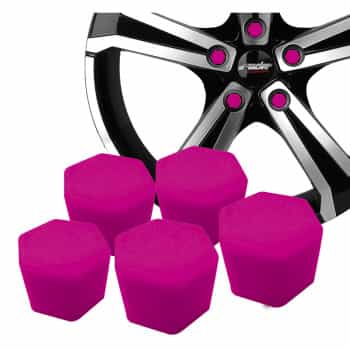 Simoni Racing Wheel Nut Caps Soft Sil - 19mm - Pink - Set of 20 pieces