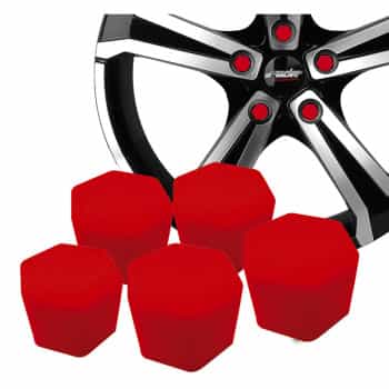 Simoni Racing Wheel Nut Caps Soft Sil - 19mm - Red - Set of 20 pieces