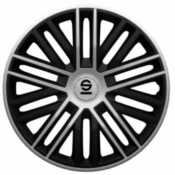 4-Piece Sparco Hubcaps Bergamo 14-inch black / silver