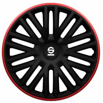 4-piece Sparco Hubcaps Bergamo 16-inch black / red