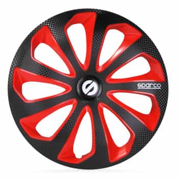 4-Piece Sparco Hubcaps Sicilia 16-inch black / red / carbon