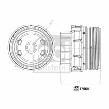 Cap, oil filter housing febi Plus