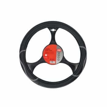 Carpoint Steering wheel cover PU Leather black / gray accents 37-39cm
