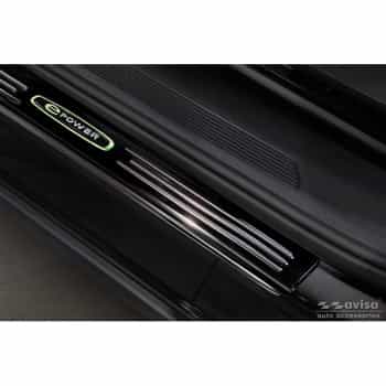Black stainless steel door sills suitable for Volkswagen ID.4 2020- 'E-Power' - 4-piece