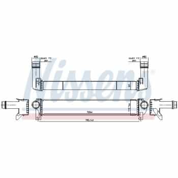Intercooler, charge air cooler 961599 Nissens