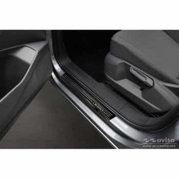 Black glossy stainless steel Door sills suitable for Volkswagen Caddy V 2020- 'E-Power' - 2-piece