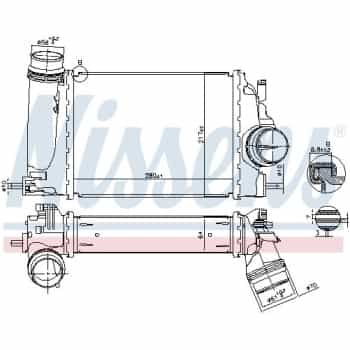 Intercooler, charge air cooler 961266 Nissens