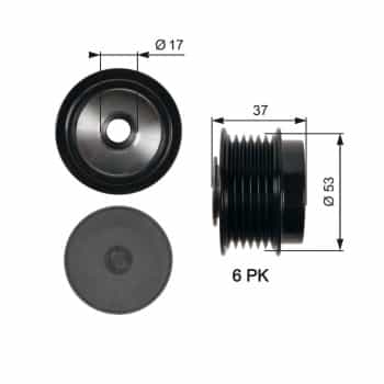 Alternator Freewheel Clutch DriveAlign® OAP7015 Gates