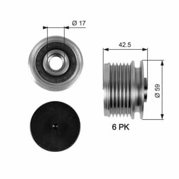 Alternator Freewheel Clutch DriveAlign® OAP7106 Gates