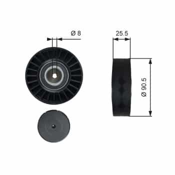 Deflection/Guide Pulley, v-ribbed belt DriveAlign® T36005 Gates