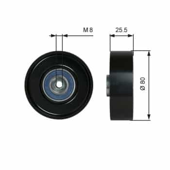 Deflection/Guide Pulley, v-ribbed belt DriveAlign® T38089 Gates
