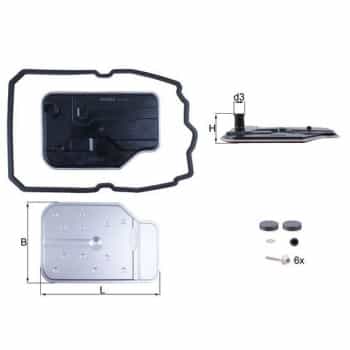 Hydraulic filter, automatic transmission HX 230 KIT Mahle