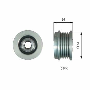 Alternator freewheel OAP7220 Gates