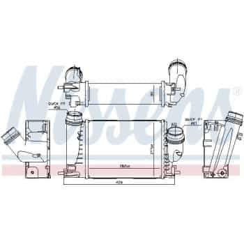 Intercooler, charge air cooler 961289 Nissens
