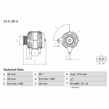 Alternator 0.986.038.370 Bosch