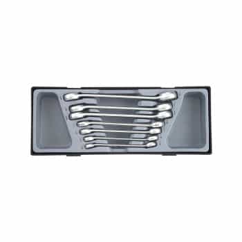 Open ring spanner set SAE 7 pieces