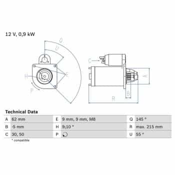 Starter 0 986 013 850 Bosch