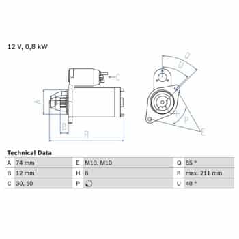 Starter motor / Starter 0 986 026 070 Bosch