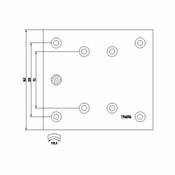 Brake lining set, drum brake