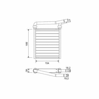 Heater radiator, interior heating