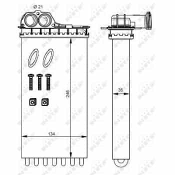 Heat Exchanger, interior heating EASY FIT