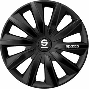 Sparco Milano Wheel Covers - 15-inch - Black - Set of 4 pieces