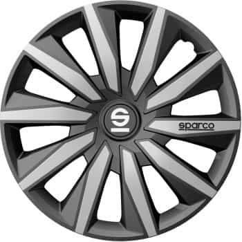 Sparco Milano Wheel Covers - 15-inch - Gray/Silver - Set of 4 pieces