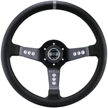 Sparco Universal Sport Handlebar 'L777 Piuma' - Black Leather - Diameter 350mm