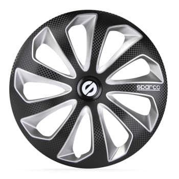 4-Piece Sparco Hubcaps Sicilia 13-inch black / silver / carbon