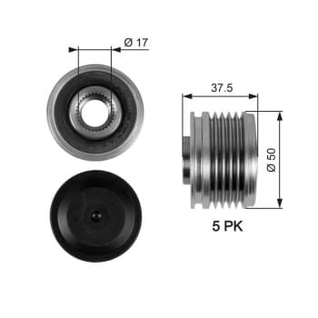 Alternator Freewheel Clutch DriveAlign® OAP7053 Gates