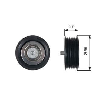Deflection/Guide Pulley, v-ribbed belt DriveAlign® T36487 Gates