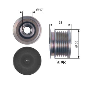 Alternator freewheel OAP7124 Gates