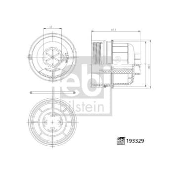 Cover, oil filter housing febi Plus